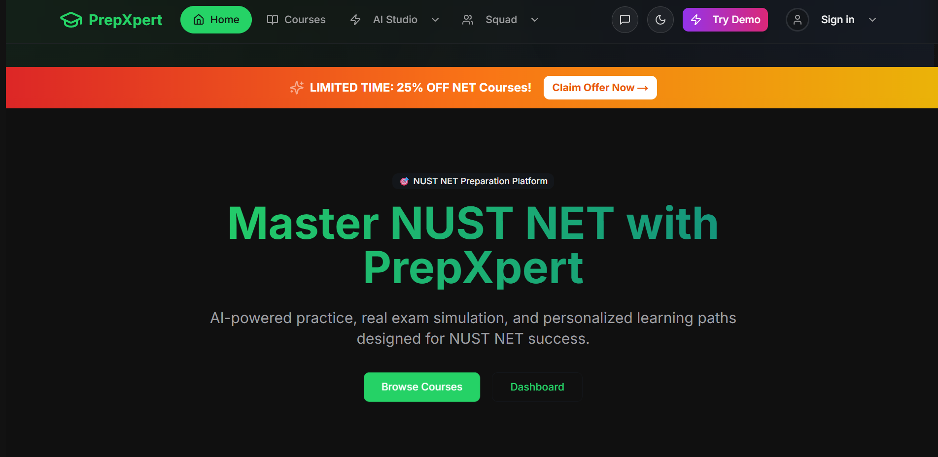 PrepXpert — AI-powered test preparation — product screenshot